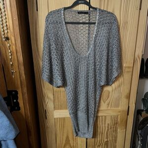 The Limited Metallic Gray V-Neck Sweater